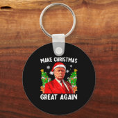 Make Christmas Great Again Xmas Funny Trump Pajama Sleutelhanger (Voorkant)