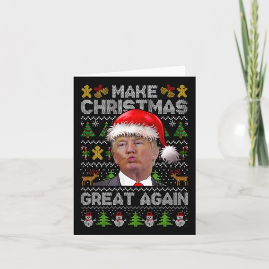 Make Christmas Great Again Xmas Grappig Trump Pyja Kaart (Voorkant)