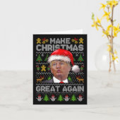 Make Christmas Great Again Xmas Grappig Trump Pyja Kaart (Gele Bloem)