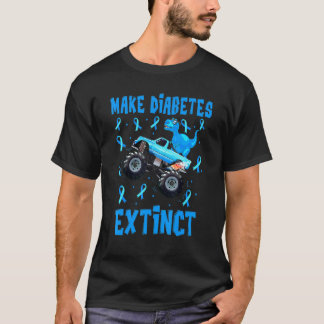 Make Diabetes Extinct T Rex Dinosaur Monster Truck T-shirt
