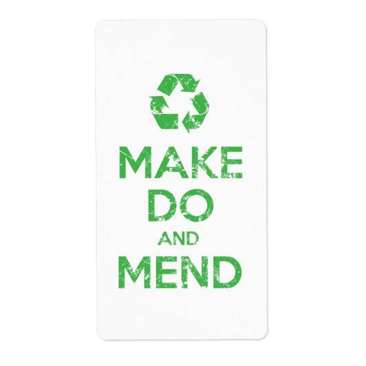 Make Do en Mend Etiket (Voorkant)