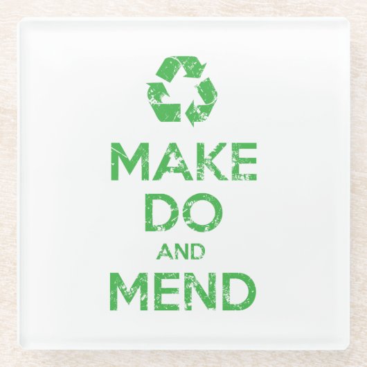 Make Do en Mend Glazen Onderzetter (Voorkant)