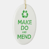 Make Do en Mend Keramisch Ornament (Rechts)