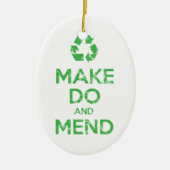 Make Do en Mend Keramisch Ornament (Voorkant)