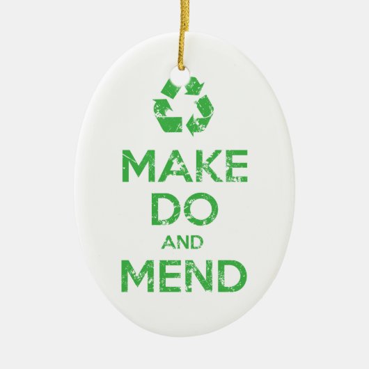 Make Do en Mend Keramisch Ornament (Voorkant)