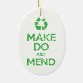 Make Do en Mend Keramisch Ornament (Achterkant)