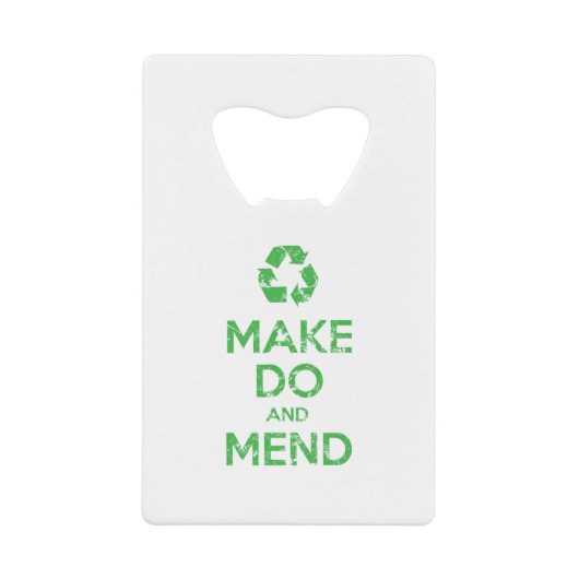 Make Do en Mend Kredietkaart Flessenopener (Voorkant)