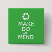 Make Do en Mend Vierkante Button 5,1 Cm (Voorkant)