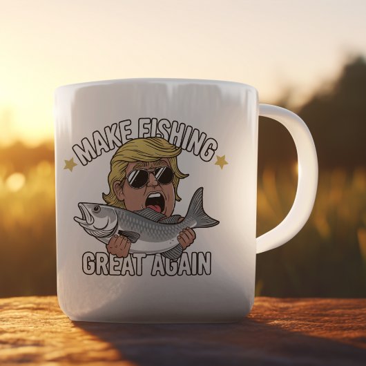 Make Fishing Great Again Trump Funny Fisherman Koffiemok
