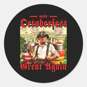 Make Great Again Trump Duits Bier Feest Prost _1 Ronde Sticker