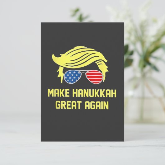 Make Hanukkah Great Again Trump Joods Bedankkaart (Staand voorkant)