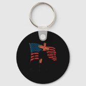 Make Heaven Crowded Christian Patriotic Cross Amer Sleutelhanger (Voorkant)