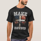 Make Heaven Crowded Cross _ American Flag Christia T-shirt (Voorkant)