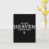Make Heaven Crowded Cross - Minimalist Christian R Kaart (Gele Bloem)