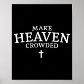 Make Heaven Crowded Cross - Minimalist Christian R Poster (Voorkant)