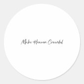 Make Heaven Crowded Cross - Minimalist Christian R Ronde Sticker (Voorkant)