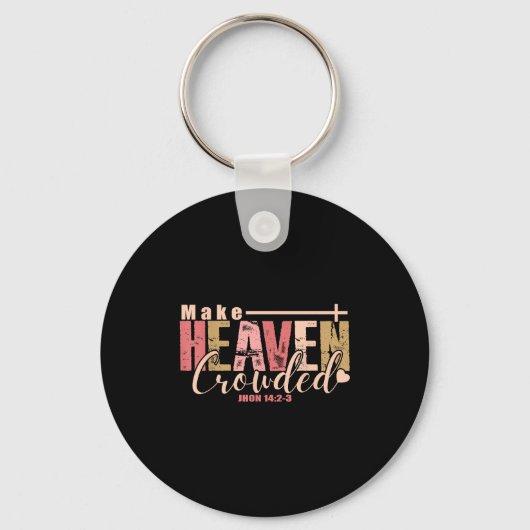 Make Heaven Crowded Cross - Minimalist Christian R Sleutelhanger (Voorkant)