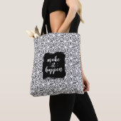 Make It Happen Black and White Swirl Tote Draagtas (Dichtbij)