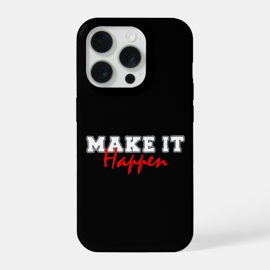 Make It Happen – Bold Red Motivational Quote Desig (Verso)