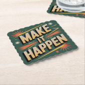 Make It Happen Kartonnen Onderzetters (Gebogen)