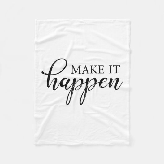 Make It Happen Motivational  Fleece Deken (Voorkant)