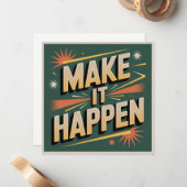 Make It Happen Notitiekaartje (Voorkant / Achterkant in situ)