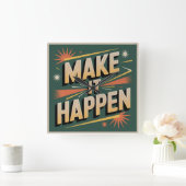 Make It Happen Vierkante Klok (Huis)
