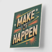 Make It Happen Vierkante Klok (Hoek)