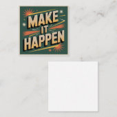 Make It Happen Vierkante Visitekaartje (Voorkant / Achterkant)