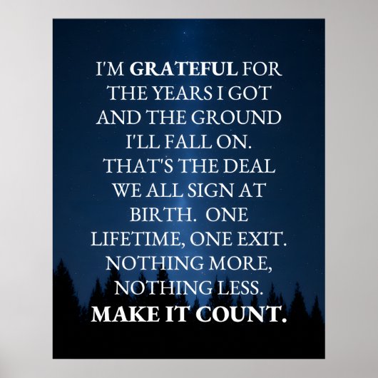 Make Life Count Poster (Voorkant)