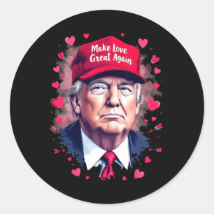 Make Love Great Again Grappige Trump-Valentijnsdag Ronde Sticker