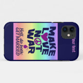 Make Love Not War coutume coque iphone-mate (Dos (Horizontal))