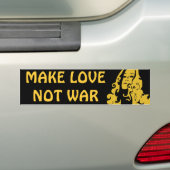 Make Love Not War Hippie Girl Bumpersticker (Op auto)