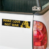 Make Love Not War Hippie Girl Bumpersticker (Op Truck)