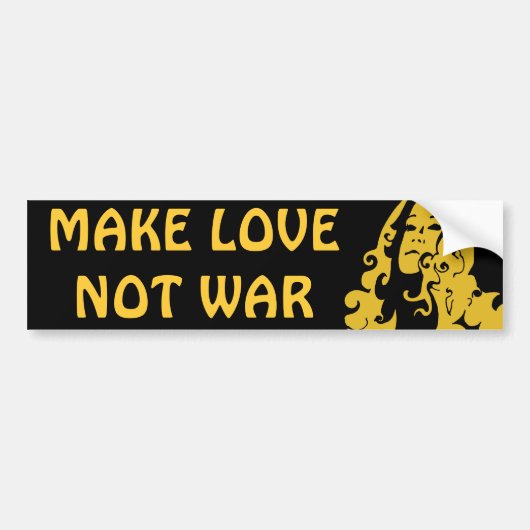 Make Love Not War Hippie Girl Bumpersticker (Voorkant)