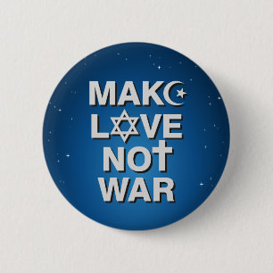 Make Love Not War-knop Ronde Button 5,7 Cm