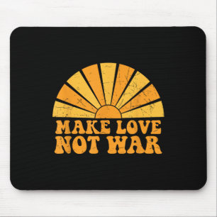 Make Love Not War Peace Sunshine Groovy Retro Vint Muismat