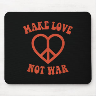 Make Love Not War Retro Hippie Peace Sign Muismat