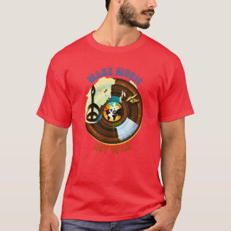 Make Music Not War Music Peace Vinyl Record retro T-shirt