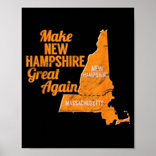 Make New Hampshire Great Again Build A Wall Poster (Voorkant)