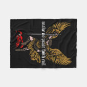Make No Peace With Evil Archangel Michael Design  Fleece Deken (Voorkant (Horizontaal))