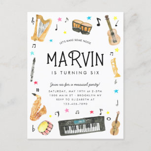 Make Noise Instrument Muzieknoten Muziek Verjaarda Briefkaart