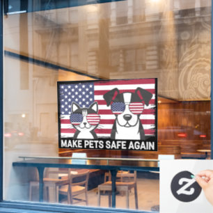 Make Pets Safe Again Trump Harris Debat 2024 Raamsticker