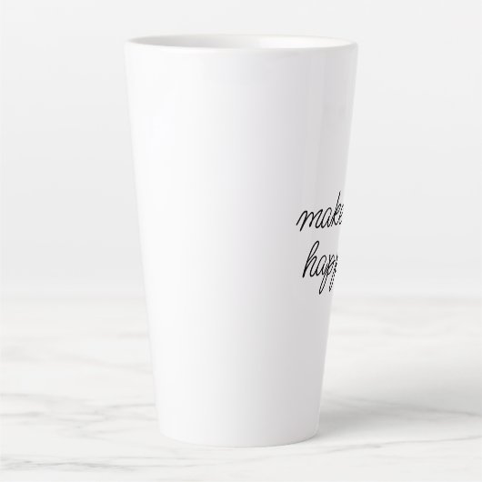 "Make Sip Happen" Sarcastic Motivation Funny Latte Mok (Voorkant)