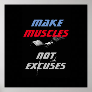Make Spieren Bodybuilding Fitness Motiverend Poster