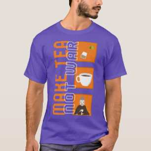 Make Tea Not War Peaceful Samurai Tea Drinker Fami T-shirt