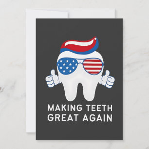 Make Teeth Great Again 4 juli Tandheelkundig Feestdagenkaart