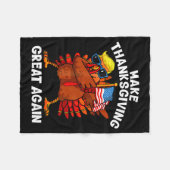 Make Thanksgiving Great Again Dabbing Turkey Trump Fleece Deken (Voorkant (Horizontaal))