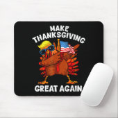 Make Thanksgiving Great Again Dabbing Turkey Trump Muismat (Met muis)
