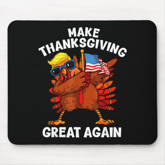 Make Thanksgiving Great Again Dabbing Turkey Trump Muismat (Voorkant)